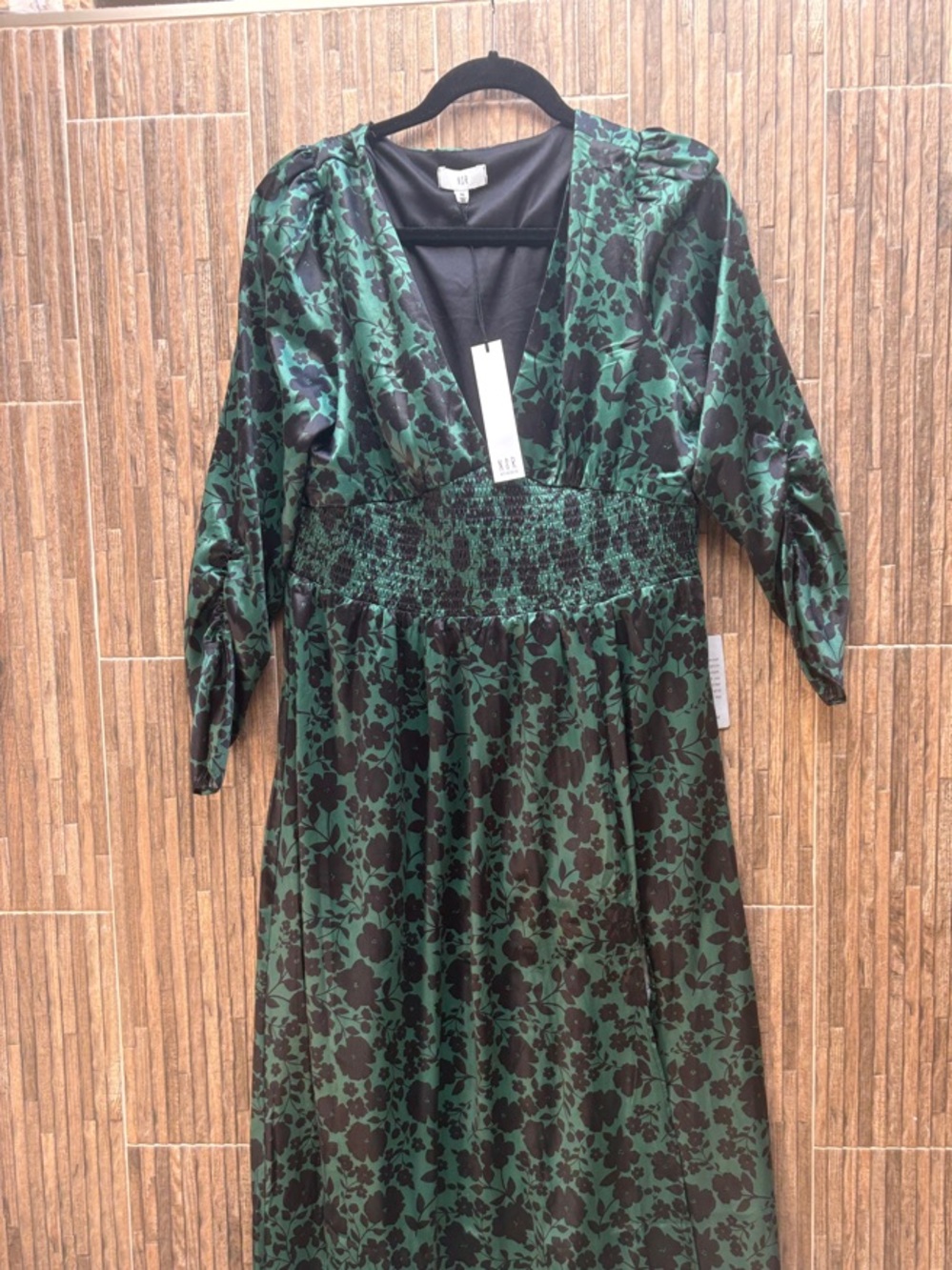 NSR Green and Black  Floral Maxi Dress